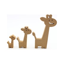 Na Neşeli Ahşap Ahşap Şirin Zürafa Figürü 3 Lü Takım 15cm 10cm 6cm Ahşap Boyama Ürünü.boyama Etkinliği.okul Öncesi Model 3lüşrnzürafaboyasız