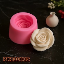 Pk100002 - Silikon Kalıp Mum Kalıbı Gül Desenli
