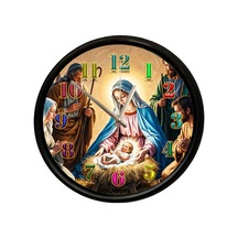 Klasik Aile Ve Işık Temalı Dekoratif Duvar Saati 28 Cm Sessiz Mekanizma Çok Renkli