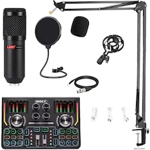 Lastvoice Bm800 Titanium V2 Set Efektli Ses Kartı Mikrofon Stand Kayıt Canlı Yayın Pc Ve Telefon