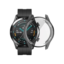 Forzacase Huawei Watch Gt 2 46mm İle Uyumlu Önü Kapalı Ekran Korumalı Silikon Kılıf - Fc010 Siyah