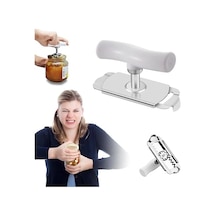 Kanji Pratik Kavanoz Ve Şişe Kapak Açacağı - Beyaz Paslanmaz Çelik, Ayarlanabilir, Ergonomik Tutma Saplı Diğer