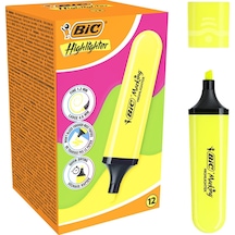 Bic Marking Flat Fosforlu Kalem Sarı 12 Adet Sarı