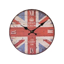 Aircraft Carrier Jzcat 12 İnç Sessiz Ahşap Duvar Saati-a1 Kırmızı