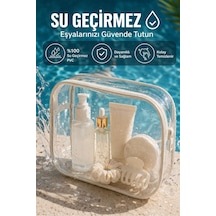 Hig Home Bej Su Geçirmez Şeffaf Plaj Çantası Tatil İçin Organizer Beyaz