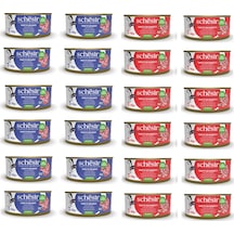 Schesir 2 Çeşit Karma Tam Ve Dengeli Kedi Konserve Jöleli 140 Gr. X 24 Adet