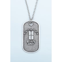 Bts Army Künye Düz Zincir Kolye Gümüş