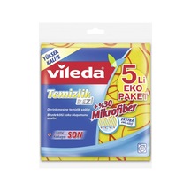 Vileda %30 Mikrofiberli Bez 5'li - Güçlü Temizlik Ve Yüksek Emicilik 2'li Ekonomik Paket - 2 Ad Tarı