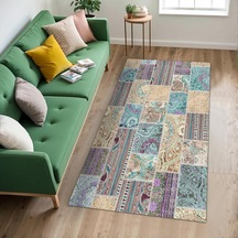 Herce Patchwork Şönil Kaymaz Doğal Pamuk Tabanlı Yıkanabilir Antibakteriyel Çevre Dostu Salon Halısı 160x230 1
