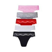 5Li Kadın Dantelli Bikini Külot Pamuklu Arkası Düz Kaliteli Fnd