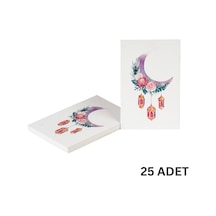 Ramazan Hilal, Fener Temalı Hediye Ve Tebrik Kartı, Ambalaj Ve Paketleme Etiketi, 6x8 Cm, 25 Adet