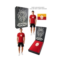 Gsstore Galatasaray Lisanslı Armalı T-shirt Bayrak Ve Lazer Kutu Hediyeli Kırmızı