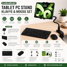 Gtx Jaculus 10.4 '' Uyumlutablet Pc Standı Kablosuz Klavye Ve Mouse Ergonomik Çalışma Seti