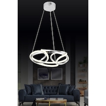 Ld 061 K Topsuz Model Krom 3 Renkli Salon Ve Oturma Odası İçin İdeal Alüminyum Avize, 50x90 Krom