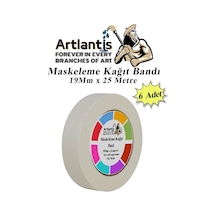 Maskeleme Bandı Kağıt Bant 19 Mm 25 Metre 6 Adet Boya Bantı Maskeleme Kağıt Bant Duvar Yağlı Boya Badana