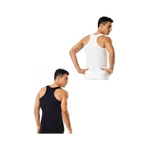 Tutku Erkek Ribana Sporcu Rambo %100 Pamuk Atlet 6'lı Paket 3 Beyaz - 3 Siyah Siyah - Beyaz