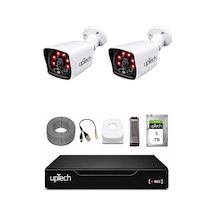 Uptech 2 Kameralı Güvenlik Kamera Seti 2mp 1080p Full Hd 6 Atom Led Gece Görüşlü 1 Tb Hdd 5525 70377366