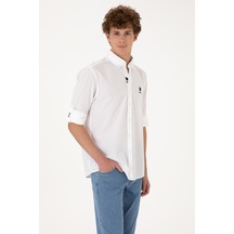 U.s. Polo Assn. Erkek Beyaz Gömlek Desenli 50306321-vr013 Beyaz
