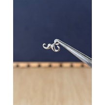 316 L Cerrahi Çelik Bıyık Altın Model Piercing Kıkırdak Labret Piercing Lila