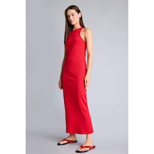 Defacto Bodycon Vücudu Saran Halter Yaka Ribana Kolsuz Kırmızı Midi Elbise H7119ax26smrd59 Kırmızı-rd59