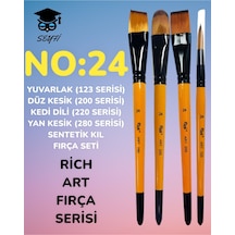 No:24 Yuvarlak 123 Seri Düz Kesik 200 Seri Kedi Dili 220 Seri Yan Kesik 280 Seri Fırça Seti