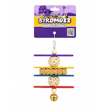 Birdmozz Premium Hasır Örgülü Çubuklu Kuş Oyuncağı