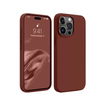 Apple Uyumlu iPhone 15 Pro Max Uyumlu Kılıf First Silikon - Bordo