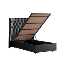 Setaymobilya Baza, Matilda Tek Kişilik Baza + Başlık Seti, Antrasit