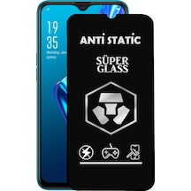 Oppo A12 ile Uyumlu Tam Kaplayan Anti Statik Dayanıklı Süper Cam Ekran Koruyucu