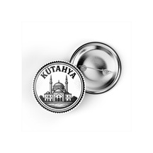 5 Adet İğneli Çanta Rozeti - Çinili Camii - Kütahya - 44 MM Çok Renkli