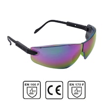 İş Güvenlik Gözlüğü Koruyucu Silikonlu Çapak Gözlük 300 Gökkuşağı
