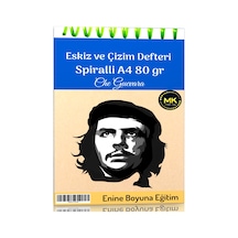 Che Guevera Temalı Eskiz ve Çizim Defteri Kraft Spiralli 100 Sayf