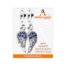 Melek Kanadı Charm Set Gümüş Kaplama Asafaccessory