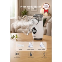 Nebulizatör Mesh Usb Şarjlı Sessiz Kademeli Dijital Ekranlı My-135b Beyaz