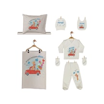 Pia Baby Gl 1902-06 İsme Özel Yastık Battaniye Zıbın Set Krem