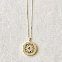 Bydevli Güneş Altın Kolye-bbyd235