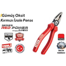 Boss 180 Mm Gümüş 85626 Oksit Pense Kırmızı İzole 6 Adet