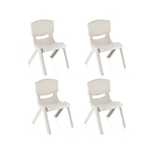 4'lü Set Küçük Şirin Çocuk Sandalyesi Abanoz - Beyaz