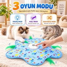 Büro Ev Ofis Evcil Kedi Hayvanı İçin Usb Şarjlı 3mod Hareketli İnteraktif Oyun Matı