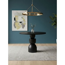 Orbis Yuvarlak Ahşap Yemek Masası 120x120 Siyah