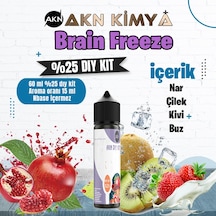 Brain Freeze Naked Yoğun Dıy Kit Nar Çilek Kivi Buz Gıda Aroması %25 Oranda Aroma İçerir Hazır Değildir 60 Ml