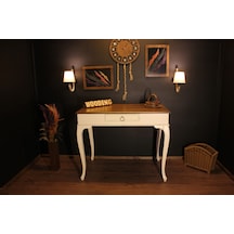 Wooding 110 Cm Masif Ceviz Krem Çalışma Masası