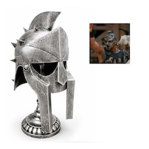 Metal Gladyatör Miğferi Kask Masa Standlı 44cm
