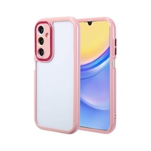 Ekılıf - Samsung Galaxy A15 Uyumlu Kılıf Kamera Korumalı Renkli Kenar Ve Çerçeve Tasarımlı Vitamin Kapak - Mürdüm