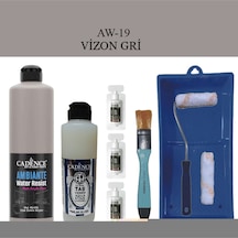 Fayans Tezgah B-ambiente Islak Zemin Aw-19 Vizongri 500ml Katalizör 30gr Taş Vernik 250 Satenruloset Vizon Gri Vizon Gri
