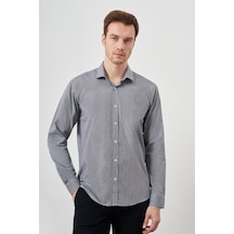 Morven Erkek Siyah Pamuk Baskılı Desenli İtalyan Yaka Slim Fit Gömlek Siyah Morven Erkek Siyah Pamuk Baskılı Desenli İtalyan Yaka Slim Fit Gömlek Siyah