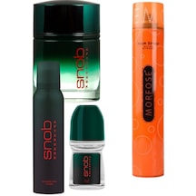 Snob After Dark Erkek Parfüm EDT 100 ML + After Dark Erkek Sprey Deodorant 150 ML + Roll-On 50 ML + Morfose Saç Spreyi