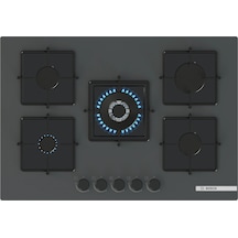 Bosch Serie 4 PNQ7B9P31O 75 CM Sert Cam Gazlı Ocak Antrasit Gri