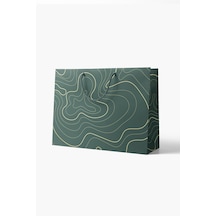 AkalBatu Small 3,3 Ds Klasik Seri Kraft Çanta 37 x 25 x 11 CM 25'Li - Yeşil