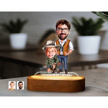 Bk Gift Kişiye Özel Baba-oğul Karikatürlü Dekoratif 3d Biblo Led Işıklı Gece Lambası-1, Babaya Hediye, Babalar Günü Hediyeleri Kobitmeyen138253 Bk Gif